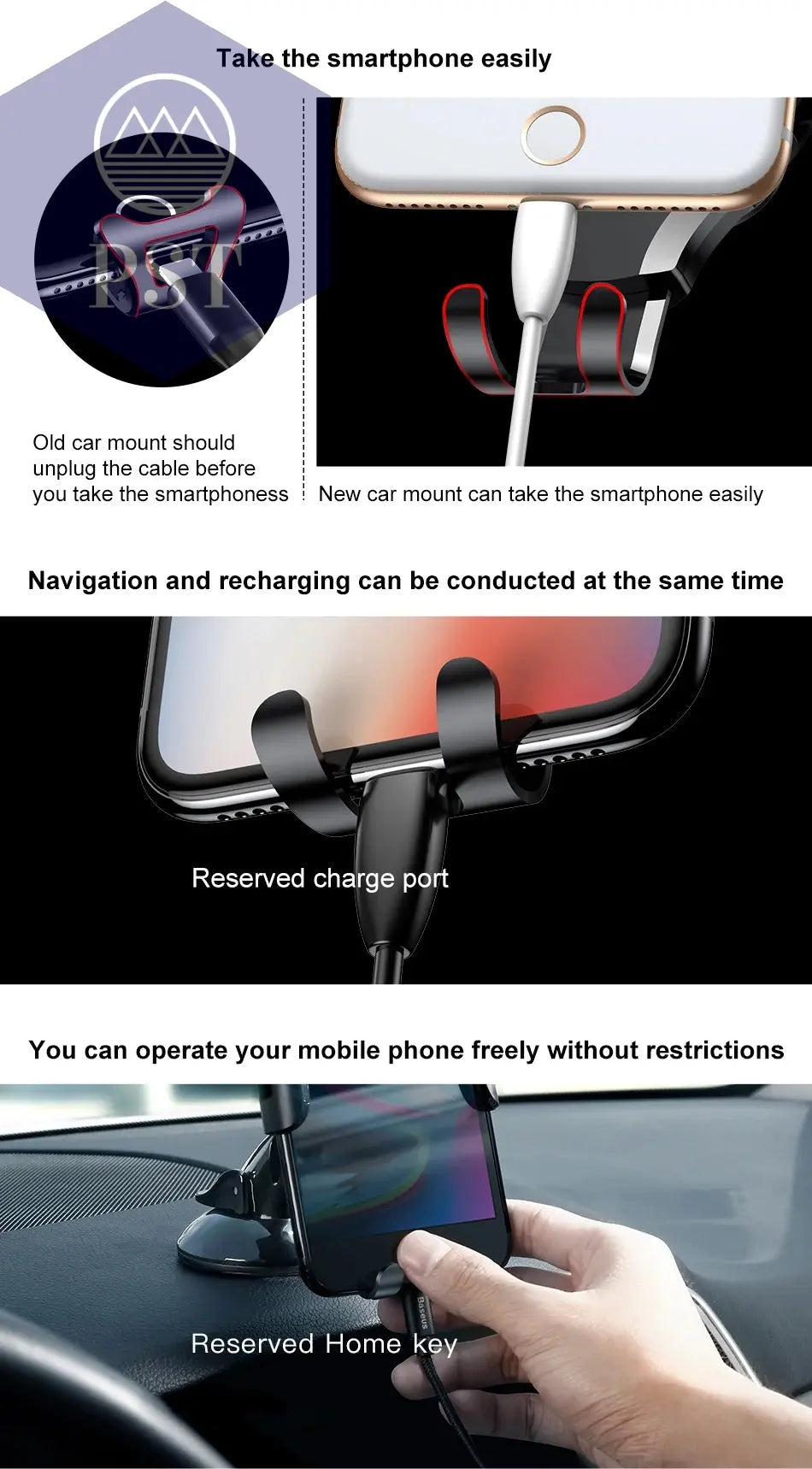 Baseus Gravity Autotelefonhalter für iPhone 16, Samsung, Saugnapf, Autohalterung für Telefone im Auto, Handyhalter, Ständer, 38,ajuan Cellphones & Telecommunications - Cellphones PST PS Tradings
