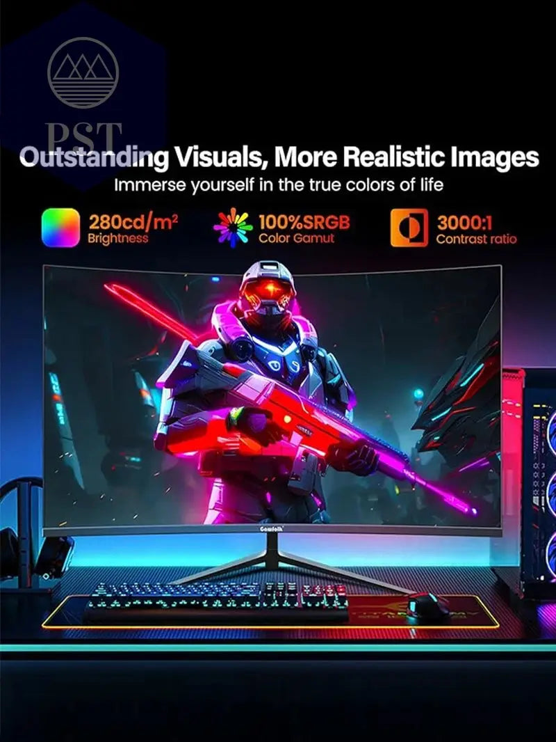 Gawfolk 27 Zoll Gebogener Gaming-Monitor 180 Hz, Pc-Bildschirm Full HD 1080P, Rahmenloser 1800R-Computermonitor Mit Freesync Und Eye Car PST PS Tradings Gawfolk 27 Zoll Gebogener Gaming-Monitor 180 Hz, Pc-Bildschirm Full HD 1080P, Rahmenloser 1800R-Computermonitor Mit Freesync Und Eye Car