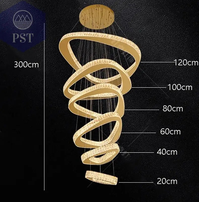 LED Rings Pendant Lights for Modern Decor Lightning Pendants Interior Design Lights Lamps LED Light PST PS Tradings PST PS Tradings 6 rings gold / RC remote dimming PST PS Tradings LED Rings Pendant Lights for Modern Decor Lightning Pendants Interior Design Lights Lamps LED Light