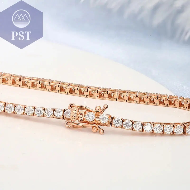 14k Gelbgold Moissanit Armband PST PS Tradings Armband PST PS Tradings  PST PS Tradings 14k Gelbgold Moissanit Armband Armband