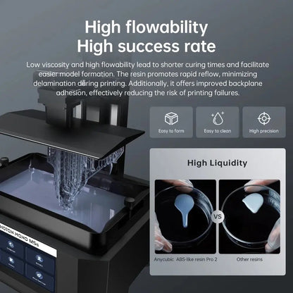 ANYCUBIC ABS-Like Pro 2 3D Printer UV Resin 405nm For LCD DLP Printers Strong Formula Printing Accuracy Up to 0.1mm ABS+ Update       PST PS Tradings