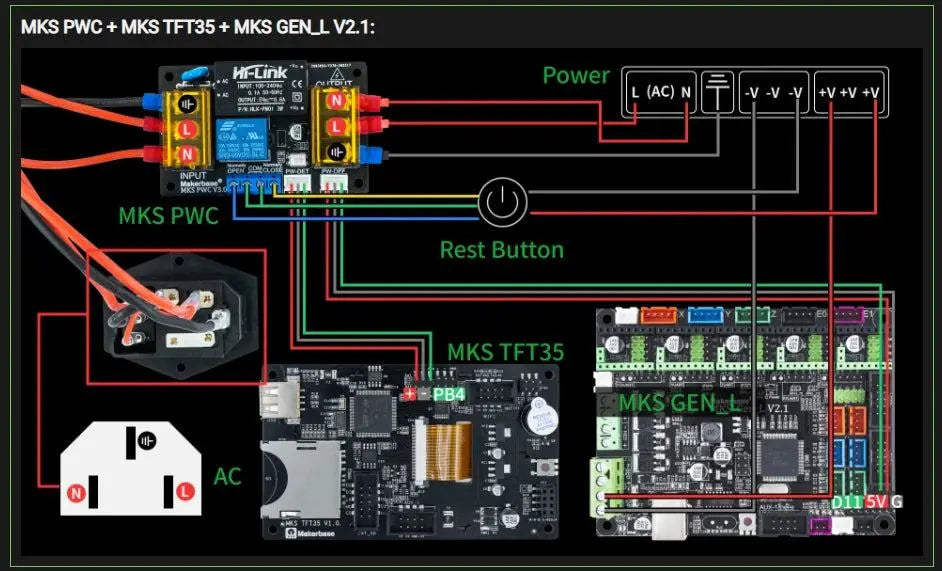Makerbase MKS PWC Power Monitoring auto power off Continued to Play Module  automatically put off power detect 3D printer parts       PST PS Tradings