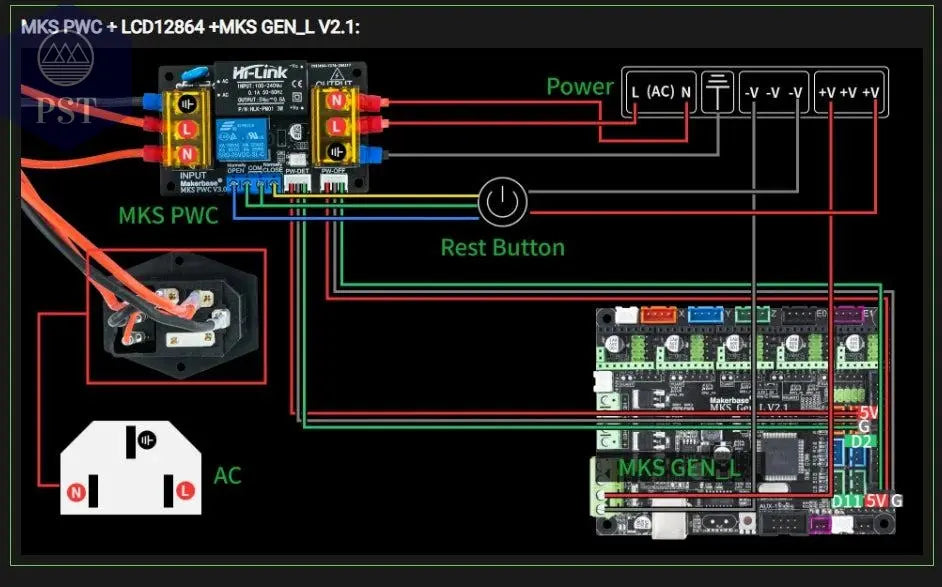 Makerbase MKS PWC Power Monitoring auto power off Continued to Play Module  automatically put off power detect 3D printer parts       PST PS Tradings