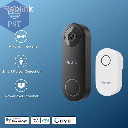 Reolink 2K+ Video-Türklingel, Smart Home, Video-Gegensprechanlage, Menschenerkennung, Unterstützt Alexa-Türklingel Mit Glockenspiel, WLAN Oder Poe-Optionen PST PS Tradings  PST PS Tradings  PST PS Tradings