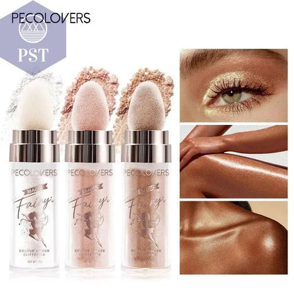 Shimmer Fairy Powder White Loose Highlighter Face Body Glitter Wand Makeup Bronzer Illuminator Cosmetic - Property & Safety Tradings